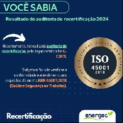 Energec Conquista a Recertificação ISO 45001